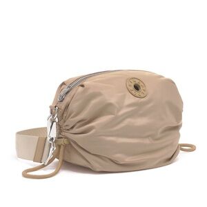 Bimba‎ Y Lola Nylon Gathered Medium Crossbody Bag Camel